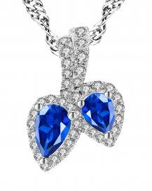 PEAR COLORED STONE DIAMOND PENDANT (TP1343)